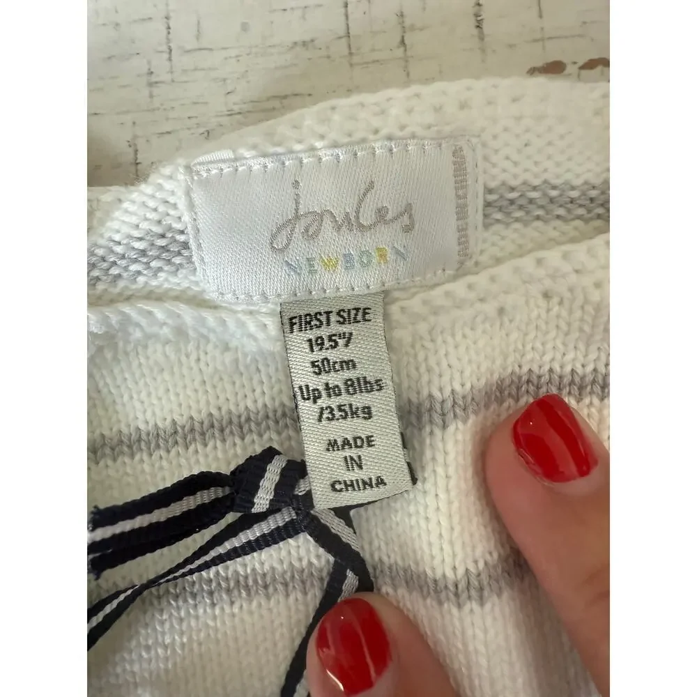 Joules Baby White Grayship The Intarsia Knit Jumper Size Newborn
